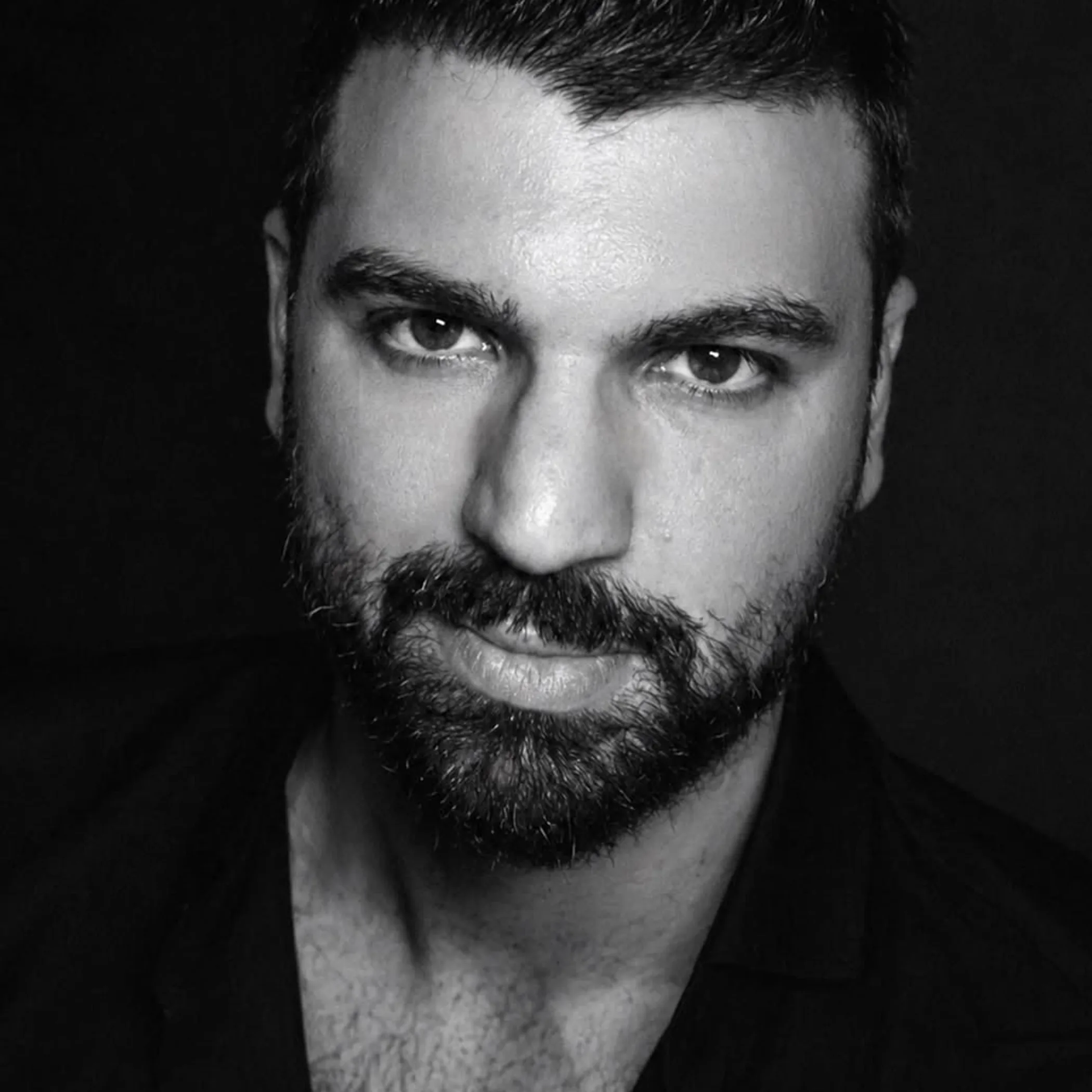 close-up of beard and skin