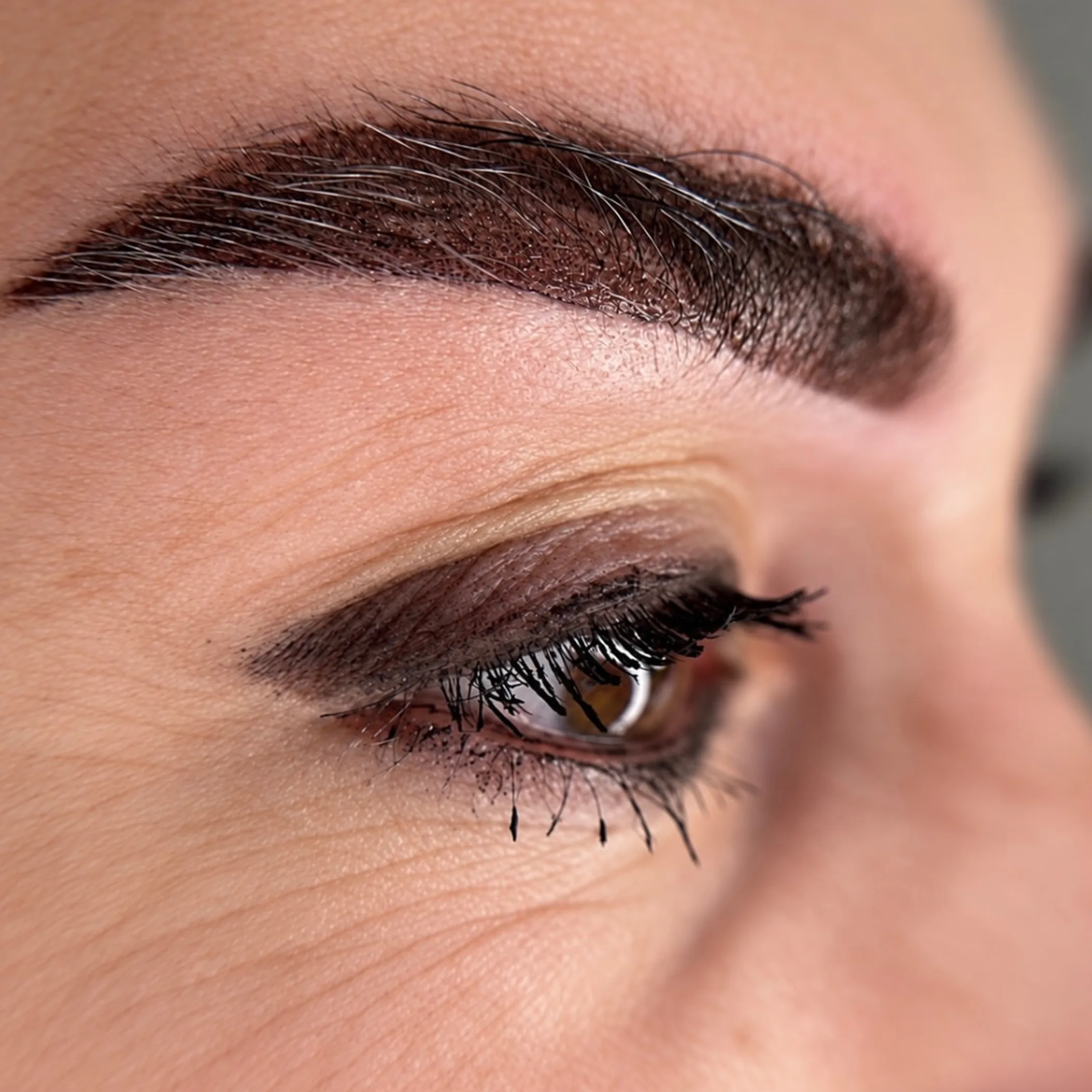 permanent makeup eyebrows close-up