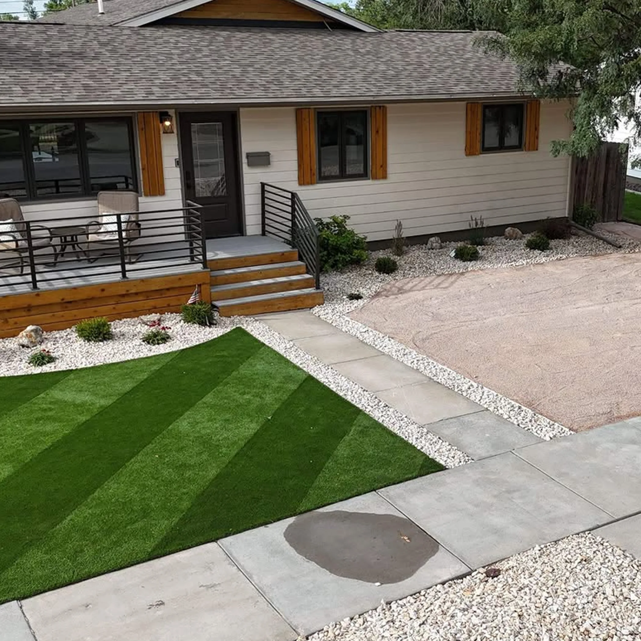 low-water landscaping with artificial turf
